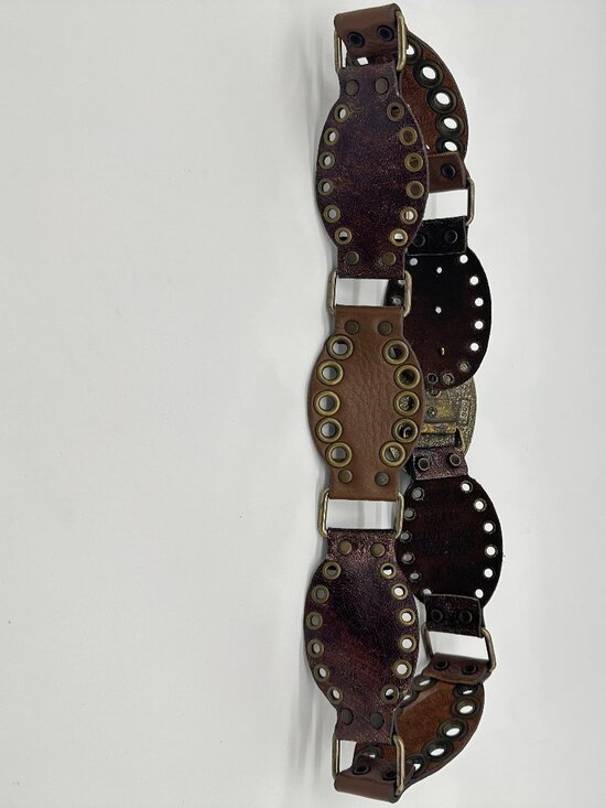 RALPH LAUREN Oval Disk Concho Leather Belt Womens Size Small? Western Made USA main image 5